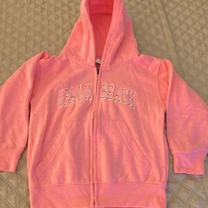 Ragwear Pink Hoodie with Palm Beach 1894 Embroidered on Front. Size Small JR.
